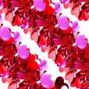 Valentines Tinsel Garland - 66 Ft Rose Red Metallic Heart Shape Valentine's Day Garland Atmosphere Setup for The Confession Scene Tinsel Hanging Twist Hanging Decorations for Party Holiday Supplies