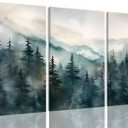Bwodke Pine Forest Mountain Canvas Wall Art Set of 3, 16x24 inch