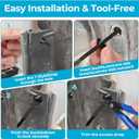 2 x 200 Pcs Universal Nylon Cable Tie Buckle, Upgrade Cable Tie Buckle Zip Tie Clips for Car, Multifunctional Nylon Zip Ties T-Type Head Zip Ties with Screw Hole for Automotive Fender, Engine Bay, Home