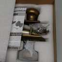 Door Knobs Interior, Classic Decorative Antique Brass Passage Door Knob Perfect for Bedroom or Bathroom Doors, Durable Stylish Hardware for Indoor Use- 1 Pack