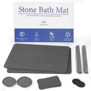 AquaDry Stone Bath Mat - Diatomaceous Stone Shower Mat, Ultra-Absorbent, Non-Slip, Eco-Friendly Large Stone Bath Mat, Diatomaceous Earth Bath Mat Large for Bathroom 23" x 15"