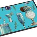 Caroline's Treasures BB5203JMAT Drinks and Cocktails Blue Doormat 24x36 Front Door Mat Indoor Outdoor Rugs for Entryway, Non Slip Washable Low Pile, 24H X 36W