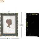 AELS 5x7 Inch Vintage Picture Frame, Elegant Antique Photo Frames with Glass Front, Photo Display, Tabletop Wall Hanging, Gift Ideas, Vine Pattern, Gold and Blue