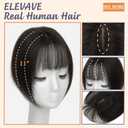 Hair Toppers for Women Real Human Hair, 12 Inch 360 3D Upgrade Middle Part Toppers for Women with Thinning Hair (3 Clips-12 Inch-Dark Brown)
