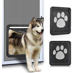 Ownpets Dog Screen Door, Inside Door Flap 12x14x0.4 Inch, Lockable Pet Screen Door, Magnetic Self-Closing Screen Door with Locking Function, Sturdy Screen Door for Dogs Cats