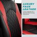 Custom Seat Covers for Toyota Grand Highlander 2024-2026 7 Seats | black red, faux leather, 2nd row captain chairs, waterproof, breathable, airbag compatible, stain resistant