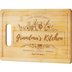 Gifts for Grandma, Grandma Mothers Day Gifts from Grandkids, Birthday Christmas Gift for Grandmother, Cutting Board for Grandma, Best Nana Gifts, Engraved Bamboo Cutting Board 12.9"L x 9" W