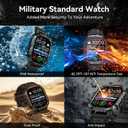 Smart Watch for Men Fitness Tracker: Make/Answer Call Military Smart Watches for Men Digital Watches Heart Rate Monitor Waterproof Running Smartwatch Android Phones iPhone Samsung Compatible 2 Bands