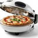 Cook With Color Electric Countertop Pizza Oven, Indoor Crispy Crust Pizza Maker, 12 Inch Pizza Oven with Ceramic Stone, Heats up to 800F, Dual Temperature Control, Includes Pizza Peel, Off White