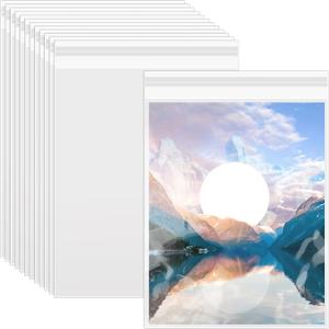 VOKOY 50 Pack 8.5 x 11 Inch Crystal Clear Sleeves Storage Bags, Letter Size Self Sealing Cellophane Bags Resealable Page Protectors Artwork Protectors Photocard Paper Pocket