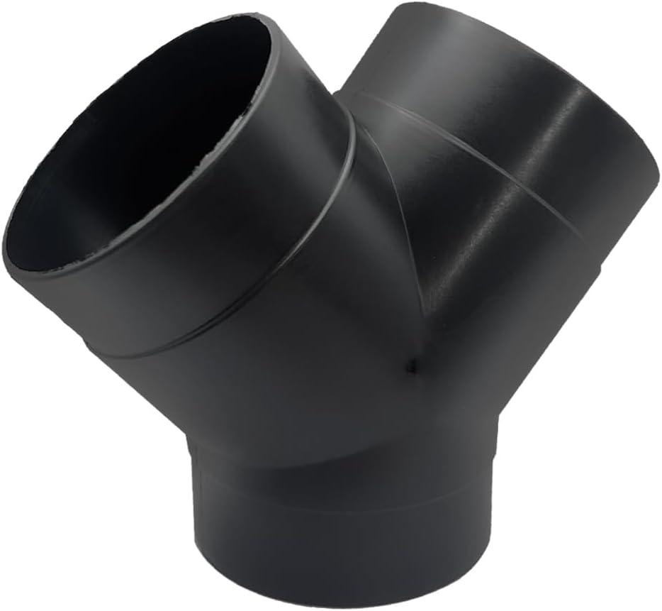 Car Heater Warm Straight 3 Way Air Ducting Pipe 75mm Y Shape Outlet Connector 3 inch Duct Joiner Connector Pipe Black Plastic (1PCS)