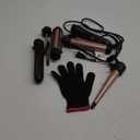 5 in 1 Wand Curling Iron Set, Hair Styling Tools with Thermal Brush and 4 Interchangeable Ceramic Barrels from 1/2 to 1 1/2 inch, Fast Heating, Dual Voltage Hair Curler, Gifts for Women (Rose Gold)