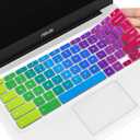 Colorful Keyboard Cover for ASUS Chromebook Flip C433 C434 2-in-1 14" Laptop C434TA-DH342T C433TA-AS384T, C302CA C403 C423 C425TA C433TA C434TA C523NA Keyboard Protector Accessories -Rainbow