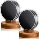 Soaoo Hockey Puck Display Case, Acrylic Clear Puck Holder with Acacia Wood Base, Signed Collector's Showcase, Autographed Souvenir Memorabilia for Hockey Enthusiasts Collection