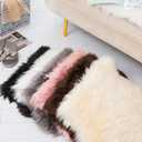 HYSEAS Faux Sheepskin Fur Area Rug Pink, 2x3 Feet, 2 Pack, Fluffy Soft Fuzzy Plush Shaggy Carpet Throw Rug for Indoor Floor, Sofa, Chair, Bedroom, Living Room, Home Decoration