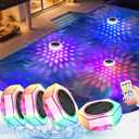 TaoFiaCo Solar Floating Pool Lights RGB Color Changing with Remote 4-Pack | 13 Modes, 4 Brightness, 2/4/6H Timer, 35ft Remote, IP68 Waterproof, Diamond Design, for Pool Hot Tub Spa Party