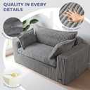 MAXYOYO 59" Bean Bag Sofa Couch, Loveseat Boneless Couch in a Box, Upholstered Small Mini Sofa with Deep Seating for Living Room Bedroom Office Apartment, No Assembly, Dark Grey