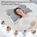 Cervical Neck Pillow for Pain Relief, Ergonomic Neck Support Pillow for Side Sleeper, Contour Memory Foam Pillows with Cooling Pillowcase Orthopedic Bed Pillow for Back Stomach Sleepers, Grey