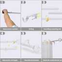 Niviy Curtain Rods for Windows 32 to 60 Inch, White Curtain Rods Set With 3 Brackets, Modern Decorative Drapery Rods, Heavy Duty Drapery Rods With White