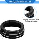 4 Pcs AC Air Conditioner Heater 4WD Control Switch Knob Cover Ring Compatible for Toyota Tacoma 2016-2023, Sturdy Aluminum Alloy Black