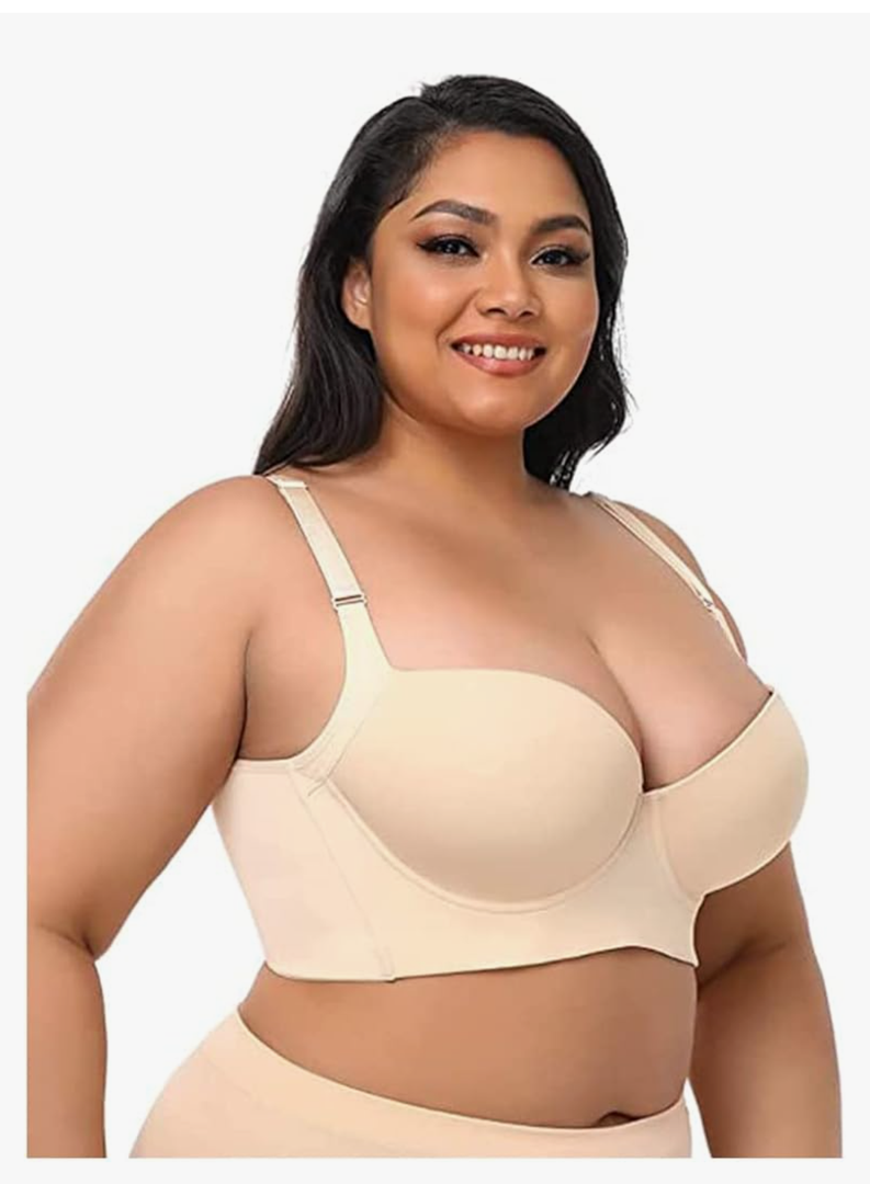 Fashion Deep Cup Bra, Shapewear Bra for Back Fat, Deep Cup Bra Hides Back Fat Full Back Coverage, Bras for Back Fat, Size 38 G