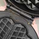 Paris Hilton Heart Waffle Maker, Makes 5 Mini Heart Shaped Waffles or 1 Individual Waffle, Easy to Clean 6" Nonstick Plates, Made without PFAS or PFOA, Electric Waffle Iron, Pink
