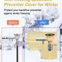 Backflow Preventer Insulation Cover (5F), POROLIR 12"X13" Thicker Pressure Vacuum Breaker Cover, Water Well Pump Sprinkler Valve Cover, Outdoor Faucet Cover for Winter, Khaki
