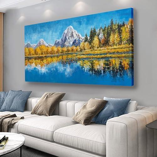 Belmrxne Landscape Canvas Wall Art Large Yellow and Grey Canvas Painting Modern Artwork Aesthetic Wall Decor for Living Room Bedroom Dining Room Office Home Decor 30x60 inch