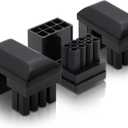 EZDIY-FAB GPU VGA PCIe 8 Pin U Turn 180 Degree Angle Connector Power Adapter Board for Desktop Graphics Card-Reverse Type 3-Pack