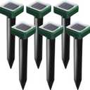 Mole Repellent Solar Powered, 6 Pack Solar Mole Repellent Ultrasonic for Vole, Snakes, Gopher, Waterproof Sonic Vole Deterrent Spikes,Snake Gopher for Garden and Yard