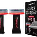 Oil Film Remover for Car Windshields and Windows, Roll-On Glass Compound with Cleaning BoardAutomotive Glass Cleaner for Oil Residue & Road Grime, Improves Visibility & Safe Driving