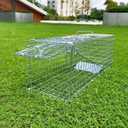 Collapsible Humane Live Animal Cage Trap No-Kill Trapping Kit for Humane Catch Release Rodent Small Cat, Rabbits, Squirrel, Opossum, Squire, Raccoon, All Fit Sized Small Animals, 2-Door 24"x8.5"x7.5"