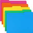 File Folder, RAZCC 150 Pack 1/3 Cut Tab Colored File Folders, File Folder Letter Size for Office Classroom Use, Assorted 5 Colors Folders with Tabs