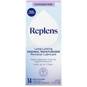 Replens Long Lasting Vaginal Moisturizer for Vaginal Dryness with Reusable Applicator, Doctor Recommended & Estrogen-Free, 14 Applications, Exp: 2027-04-16