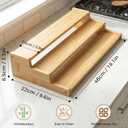 Spice Rack Organizer for Cabinet, 18in Bamboo Tiered Spice RackUsed for Kitchen Countertops and Food Storage Room OrganizerSpecially Designed for Jars and Spice Bottles(Bamboo, L)