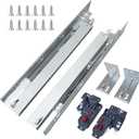 4 Pair 21 Inch Undermount Soft Close Drawer Slides Full Extension Concealed Bottom Mount Drawer Slides with 3D Adjustable Lock Device and Rear Mounting Brackets, 100 LB Capacity