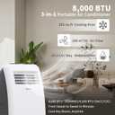 Shinco 8,000 BTU Portable Air Conditioner - 3-in-1 Cool/Dehumidifier/Fan for Rooms Up to 350 sq.ft, Remote Control & 24H Timer, Compact AC Unit for Bedroom/Office