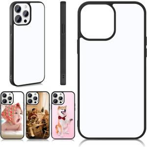 Flutesan 6 Pieces Sublimation Blank Phone Case Covers Blank Printable TPU Heat Press Black Edge Cover for DIY Customized Heat Transfer(Compatible with iPhone 14pro Max)