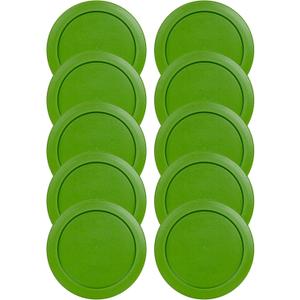 Replacement Lids fits Pyrex 1-Cup (4" Smallest Size) Glass Food Storage Container Bowls, 4-Inch Plastic Round Lids Covers for Pyrex 7202-PC, Airtight & Leakproof (10-Pack, Green)
