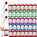 50 Packs Halloween Blood IV Bags for Drinks, Halloween Drinks Pouches Reusable Juice Container for Zombie Theme Carnival Vampire Party Decorations Supplies, 12.6 fl.oz (50pcs Bag, 50 Label,3 Syringes)