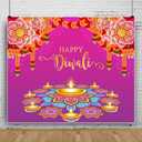 Happy Diwali Backdrop Diwali Party Decorations Supplies Backdrop Marigold Deepavali Indian Festival Banner Photo Studio Props 10x8ft(300x240cm)
