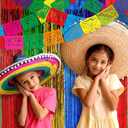 Day of The Dead Backdrop Decoration 20 x 6.6 ft Dia De Los Foil Fringe Curtains Backdrop Mexican Papel Picado Banner Streamer Day of The Dead Party Decoration para Fiesta Background Decor