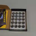 GAsupply M12x1.25 Short Open End Lug Nuts, 0.8" 21mm Tall, 3/4" 19mm Hex, Conical Seat 60 Degree Bulge Acor Chrome Nuts, 20 Pcs (Silver)