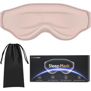 3D Cooling Eye Mask Sleep Mask for Men & Women, 100% Pressure-Free & Light Block-Out Eye Mask for Sleep with Easy Adjustable Strap, Night Eye Cover for Travel, Pink