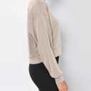 ODODOS Modal Soft Long Sleeve Cropped Sweatshirts for Women Oversized Crew Neck Pullover Crop Top (XS)