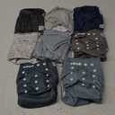 Nora's Nursery Cloth Diapers 7 Pack with 7 Inserts & 1 Wet Bag - Waterproof Cover, Washable, Reusable & One Size Adjustable Pocket Diapers for Newborns and Toddlers - Sand and Stone