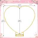 6.7FT Heart Arch Stand for Proposal Heart Shaped Metal Balloon Arch Kit Gold Wedding Heart Arch Backdrop Stand for Ceremony, Valentine's Day, Baby Shower, Birthday Party Decorations