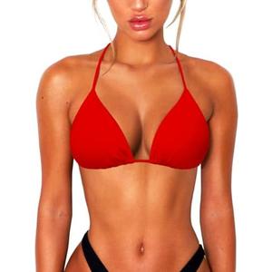 OZICERD String Bikini Tops for Women Bathing Suit Swim Tops Sexy Triangle Bikini Top Red XXL