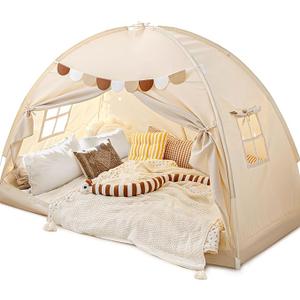 Sherilyn Full Size Bed Canopy Toddler Bed Tents for Kids Dream Tent on Bunk Bed Privacy Space Blackout Sleeping Playhouse Tents Indoor Portable Drafty House for Boys Girl Birthday Gift, 54"W x 75"L (Pack of 1)