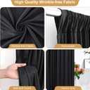 8x10FT Black Backdrop Curtains for Wedding Parties, Wrinkle Free Polyester Photo Backdrop Drapes for Graduation Photography Baby Shower Birthday Stage Background Stand Decorations 4x10ft,2 Panels